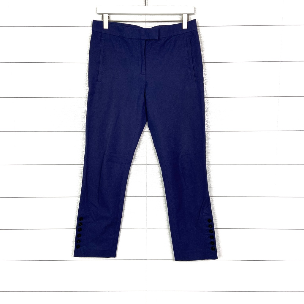 Joseph Finley Gabardine Stretch Trouser Button Cuff Navy Blue 38 Office Classic